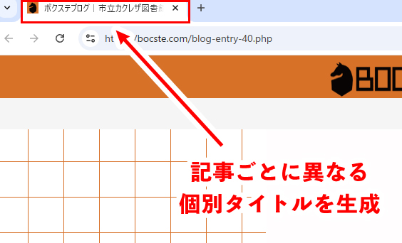 ブラウザのタブに表示されるタイトル